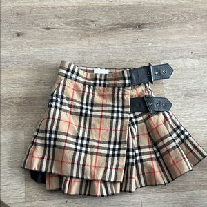 Burberry Tan and Black Plaid Mini Skirt